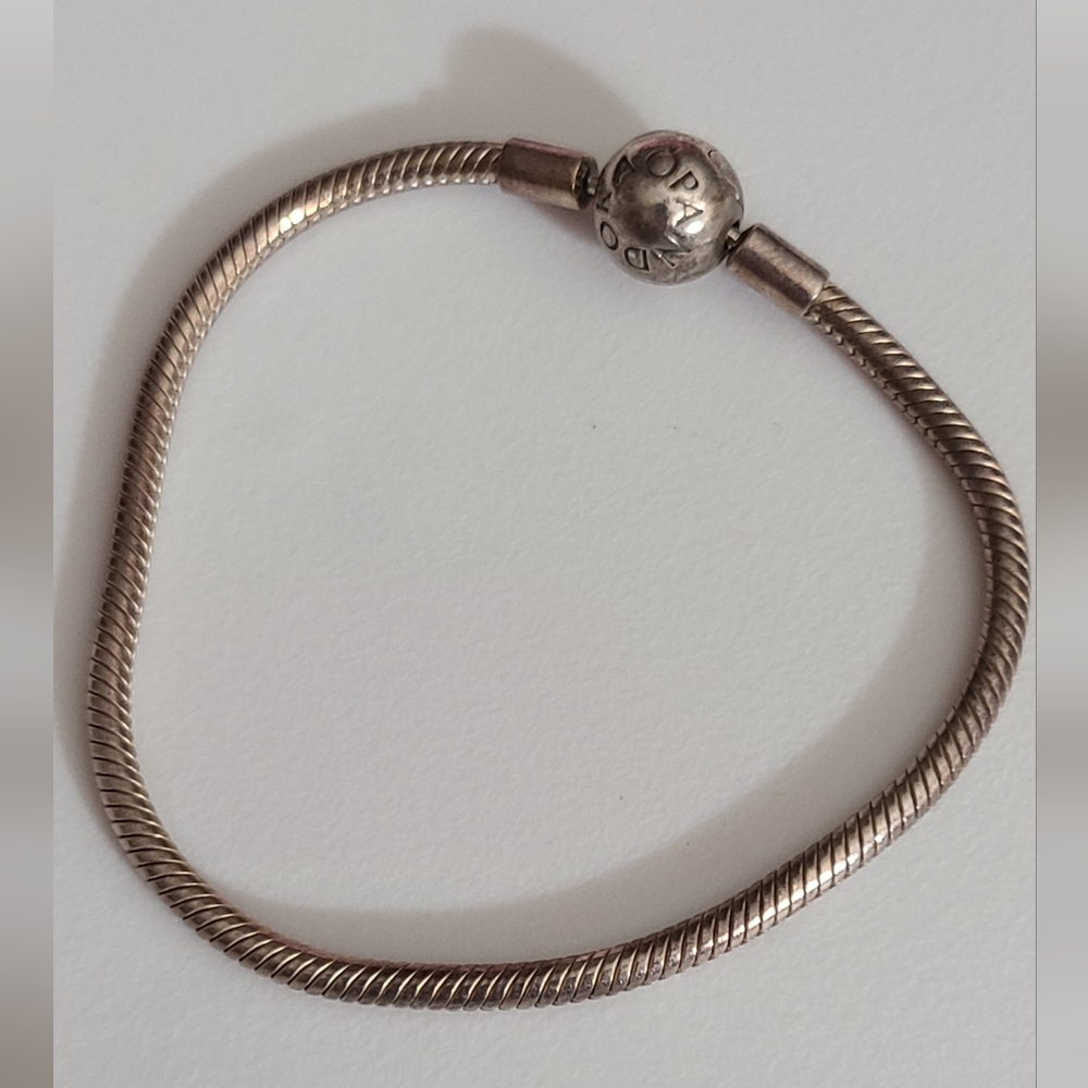 Pandora Ale charm bracelet snake chain sterling silver 13.5 g euc